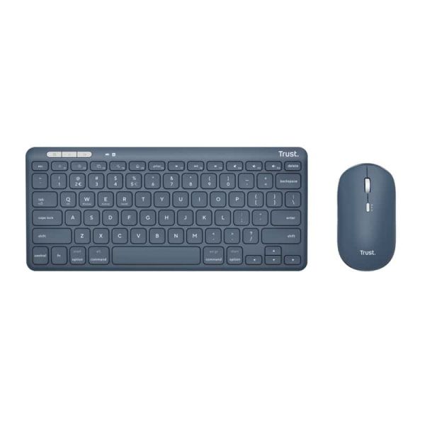 Trust Lyra toetsenbord Inclusief muis RF-draadloos + Bluetooth QWERTY Amerikaans Engels Blauw (24937)