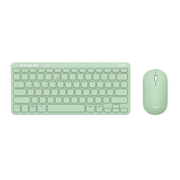 Trust Lyra toetsenbord Inclusief muis RF-draadloos + Bluetooth QWERTY Amerikaans Engels Groen (24942)