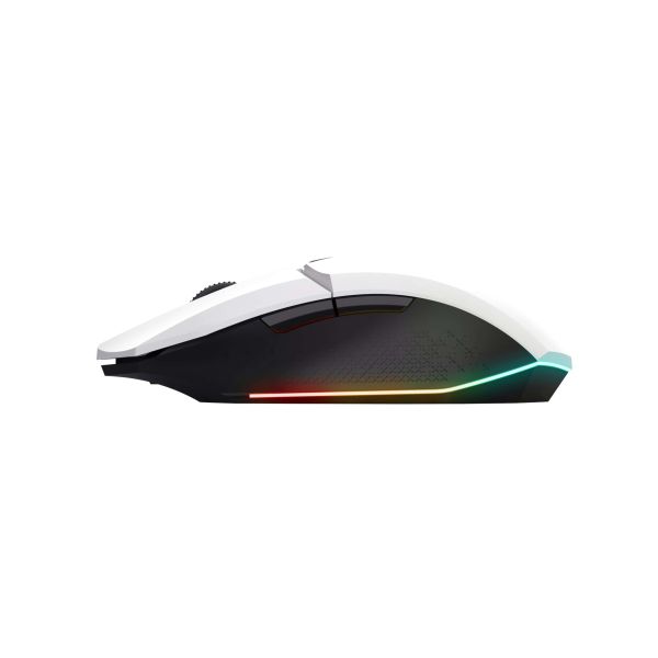 Trust GXT 110W Felox Gaming Muis - Draadloze gamingmuis – 6 programmeerbare knoppen – 4800 DPI – Wit (25069) Trust GXT 110W Felox Gaming Muis - Draadloze gamingmuis – 6 programmeerbare knoppen – 4800 DPI – Wit (25069)