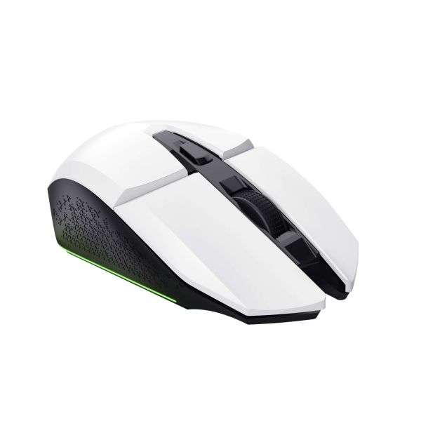 Trust GXT 110W Felox Gaming Muis - Draadloze gamingmuis – 6 programmeerbare knoppen – 4800 DPI – Wit (25069) Trust GXT 110W Felox Gaming Muis - Draadloze gamingmuis – 6 programmeerbare knoppen – 4800 DPI – Wit (25069)