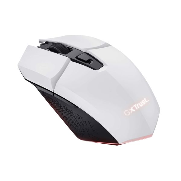 Trust GXT 110W Felox Gaming Muis - Draadloze gamingmuis – 6 programmeerbare knoppen – 4800 DPI – Wit (25069) Trust GXT 110W Felox Gaming Muis - Draadloze gamingmuis – 6 programmeerbare knoppen – 4800 DPI – Wit (25069)