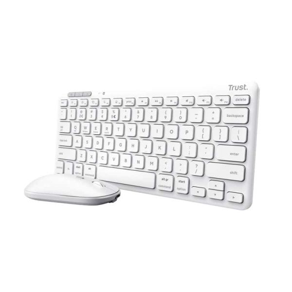 Trust Lyra toetsenbord Inclusief muis RF-draadloos + Bluetooth QWERTY Amerikaans Engels Wit (25073)