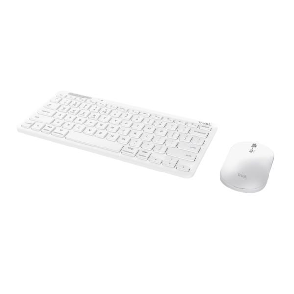 Trust Lyra toetsenbord Inclusief muis RF-draadloos + Bluetooth QWERTY Amerikaans Engels Wit (25073)