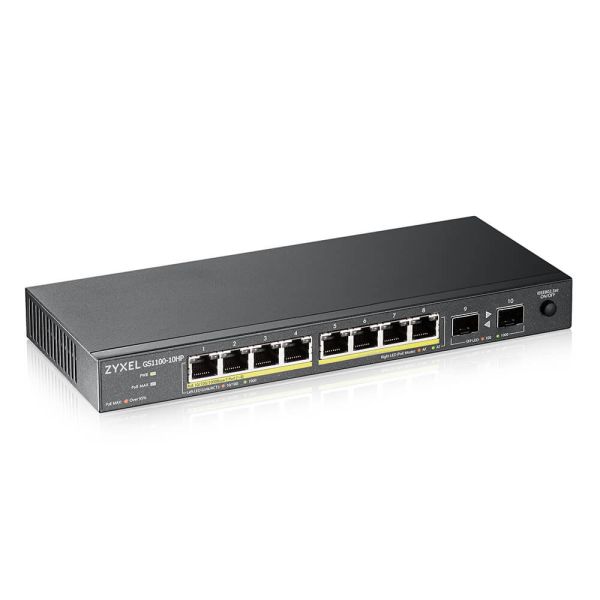 Zyxel GS1100-10HP v2 Unmanaged Gigabit Ethernet (10/100/1000) Power over Ethernet (PoE) Zwart (GS110010HPEU0102F) Zyxel GS1100-10HP v2 Unmanaged Gigabit Ethernet (10/100/1000) Power over Ethernet (PoE) Zwart (GS110010HPEU0102F)