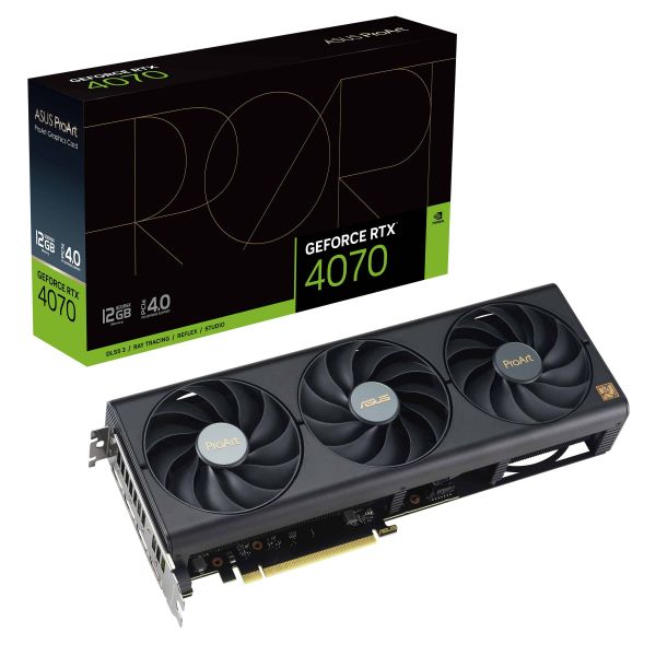 ASUS ProArt-RTX4070-O12G NVIDIA GeForce RTX 4070 12 GB GDDR6X (90YV0J11-M0NA00) ASUS ProArt-RTX4070-O12G NVIDIA GeForce RTX 4070 12 GB GDDR6X (90YV0J11-M0NA00)
