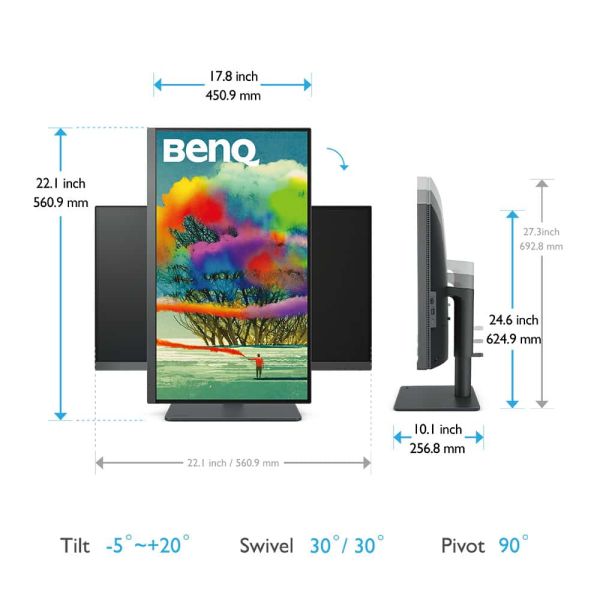 BenQ PD2705U computer monitor 68,6 cm (27") 3840 x 2160 Pixels 4K Ultra HD LED Zwart (9H.LKDLA.TBE) BenQ PD2705U computer monitor 68,6 cm (27") 3840 x 2160 Pixels 4K Ultra HD LED Zwart (9H.LKDLA.TBE)