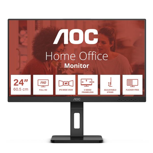 AOC E3 24E3QAF computer monitor 60,5 cm (23.8") 1920 x 1080 Pixels Full HD LCD Zwart (24E3QAF)