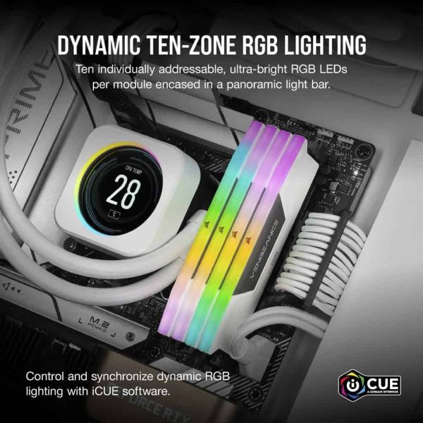 Corsair Vengeance RGB CMH32GX5M2B6000C36W geheugenmodule 32 GB 2 x 16 GB DDR5 6000 MHz (CMH32GX5M2B6000C36W)