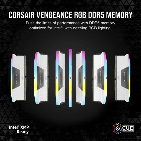 Corsair Vengeance RGB CMH32GX5M2B6000C36W geheugenmodule 32 GB 2 x 16 GB DDR5 6000 MHz (CMH32GX5M2B6000C36W)