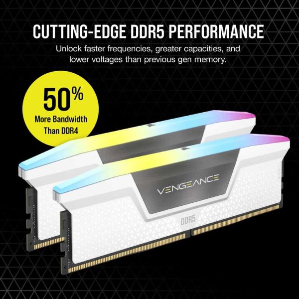 Corsair Vengeance RGB CMH32GX5M2B6000C36W geheugenmodule 32 GB 2 x 16 GB DDR5 6000 MHz (CMH32GX5M2B6000C36W)