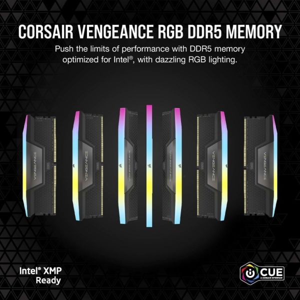 Corsair Vengeance RGB CMH96GX5M2B6600C32 geheugenmodule 96 GB 2 x 48 GB DDR5 4800 MHz (CMH96GX5M2B6600C32)