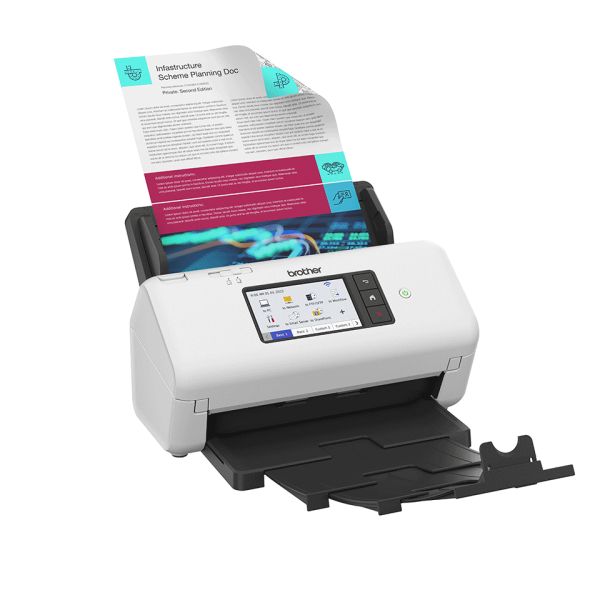 Brother ADS-4700W scanner Scanner met ADF + invoer voor losse vellen 600 x 600 DPI A4 Zwart, Wit (ADS4700WRE1) Brother ADS-4700W scanner Scanner met ADF + invoer voor losse vellen 600 x 600 DPI A4 Zwart, Wit (ADS4700WRE1)