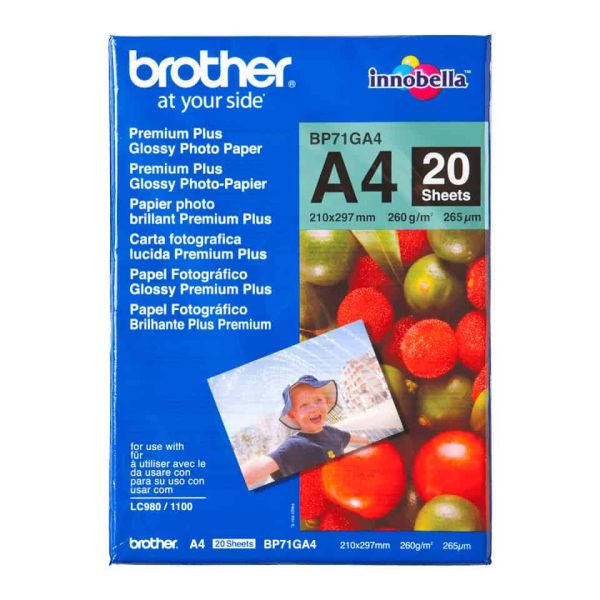 Brother BP-71GA4 pak fotopapier A4 Blauw, Rood (BP71GA4) Brother BP-71GA4 pak fotopapier A4 Blauw, Rood (BP71GA4)