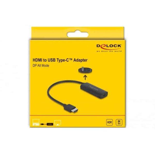 DeLOCK 64212 video kabel adapter 0,18 m HDMI Type A (Standaard) USB Type-C + Micro-USB Zwart (64212)