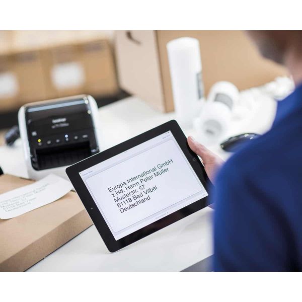 Brother QL-1110NWBC labelprinter Direct thermisch 300 x 300 DPI 110 mm/sec Bedraad en draadloos DK Wifi Bluetooth (QL1110NWBCUA1)