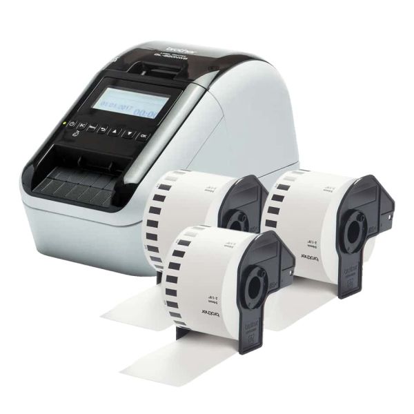 Brother QL-820NWBcVM labelprinter Direct thermisch 300 x 600 DPI 176 mm/sec Bedraad en draadloos Ethernet LAN DK Wifi Bluetooth (QL820NWBCVMXX1)