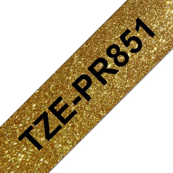 Brother TZe-PR851 labelprinter-tape Zwart op goud (TZEPR851)
