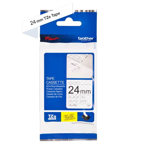 Brother TZE-SE5 labelprinter-tape Zwart op wit TZ/TZe (TZESE5)