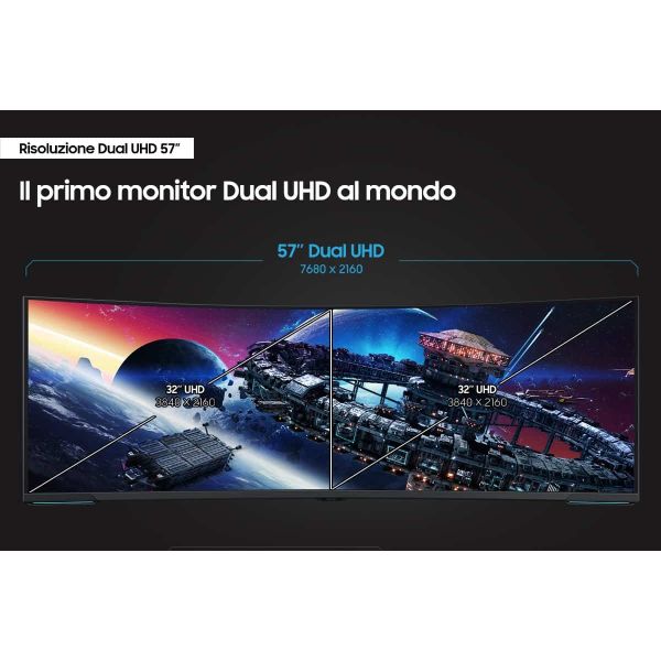 Samsung Odyssey S57CG952NU LED display 144,8 cm (57") 7680 x 2160 Pixels Zwart, Wit (LS57CG952NUXEN)