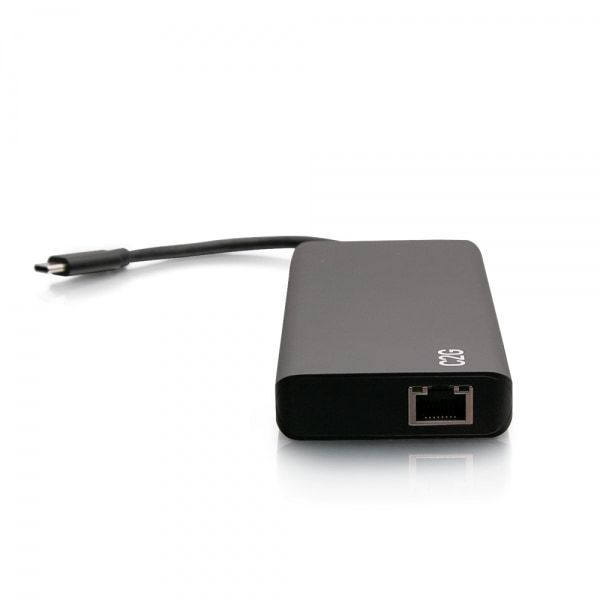 C2G USB-C® 9-in-1 Dual Display Docking Station met HDMI®, Ethernet, USB, 3,5 mm audio- en stroomtoevoer tot 60W - 4K 30Hz (TAA-conform) (C2G54488)