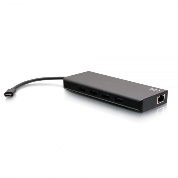C2G USB-C® 9-in-1 Dual Display Docking Station met HDMI®, Ethernet, USB, 3,5 mm audio- en stroomtoevoer tot 60W - 4K 30Hz (TAA-conform) (C2G54488)