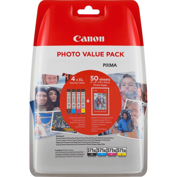 Canon 0332C005 inktcartridge Origineel Normaal rendement Zwart, Cyaan, Magenta, Geel (0332C005)