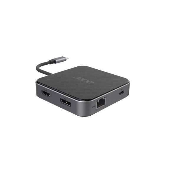 Acer 7-in-1 USB 4 Dongle Bedraad USB4 Zwart, Zilver (HP.DSCAB.013)