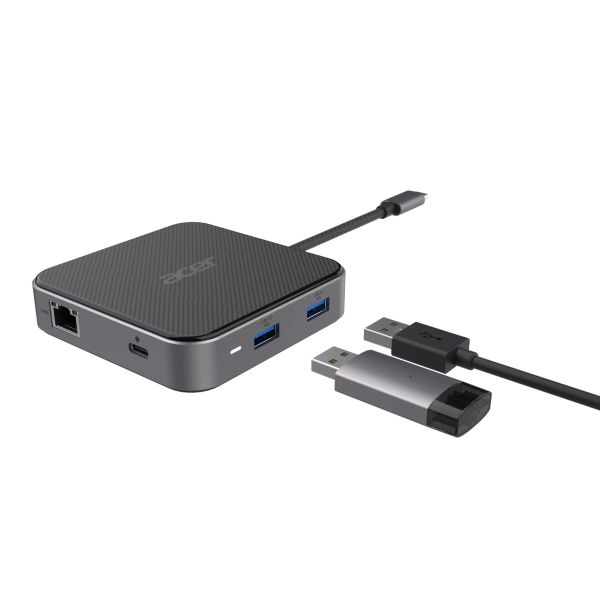 Acer 7-in-1 USB 4 Dongle Bedraad USB4 Zwart, Zilver (HP.DSCAB.013)