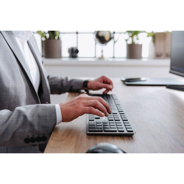 CHERRY KW X ULP toetsenbord Universeel USB + RF Wireless + Bluetooth QWERTY US International Zwart (G8U-27000LTBEU-2)