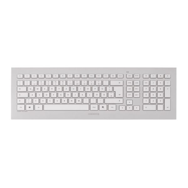 CHERRY DW 8000 toetsenbord Inclusief muis RF Draadloos QWERTY Amerikaans Engels Zilver, Wit (JD-0310EU)