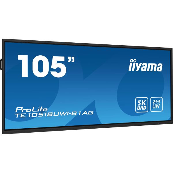 iiyama PROLITE Digitaal A-kaart 2,67 m (105") LED Wifi 450 cd/m² 5K Ultra HD Zwart Touchscreen Type processor Android 24/7 (TE10518UWI-B1AG)