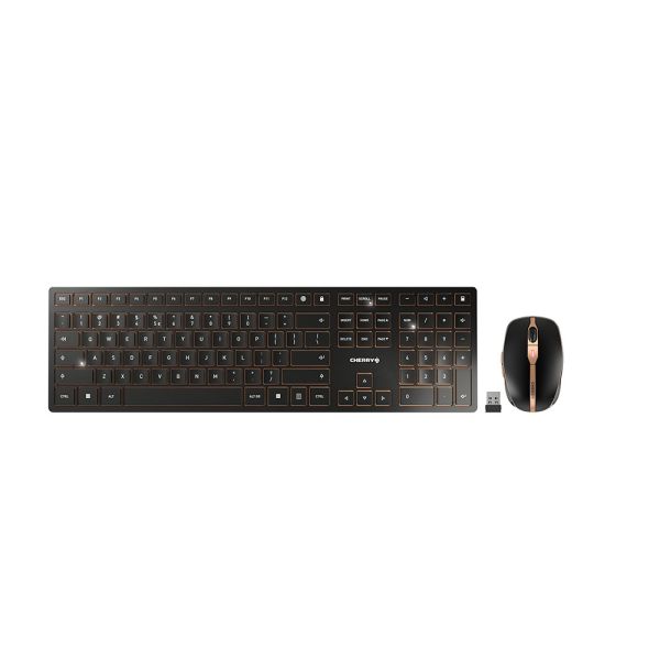 CHERRY DW 9100 SLIM toetsenbord Inclusief muis RF-draadloos + Bluetooth QWERTY Amerikaans Engels Zwart (JD-9100EU-2) CHERRY DW 9100 SLIM toetsenbord Inclusief muis RF-draadloos + Bluetooth QWERTY Amerikaans Engels Zwart (JD-9100EU-2)