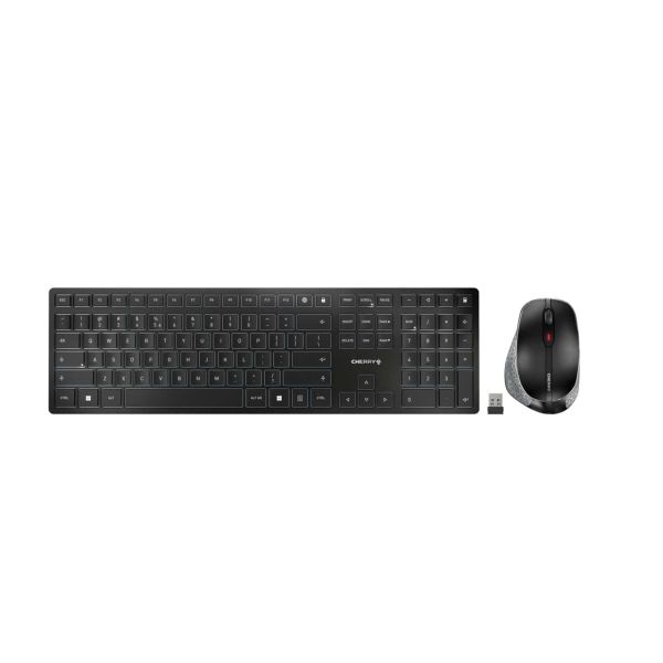 CHERRY DW 9500 SLIM toetsenbord Inclusief muis Universeel RF-draadloos + Bluetooth QWERTY Engels Zwart, Grijs (JD-9500EU-2)