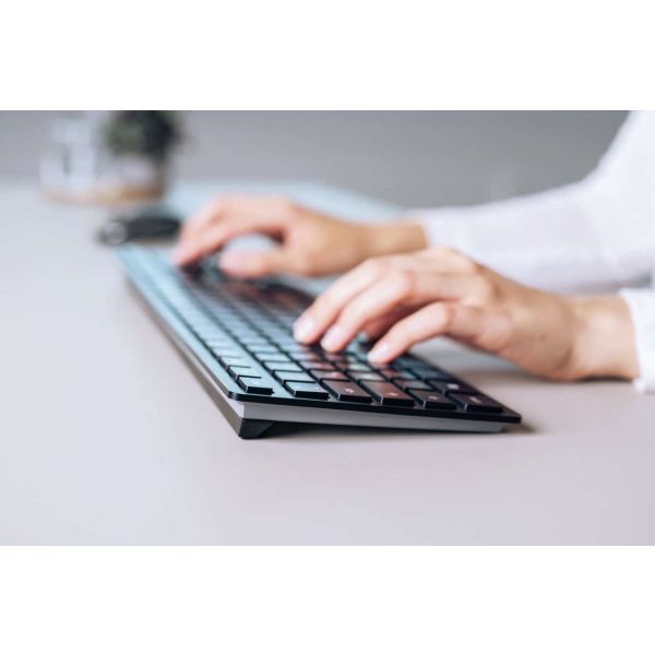 CHERRY KW 9100 SLIM toetsenbord Universeel RF-draadloos + Bluetooth QWERTY Engels Zwart (JK-9100EU-2)