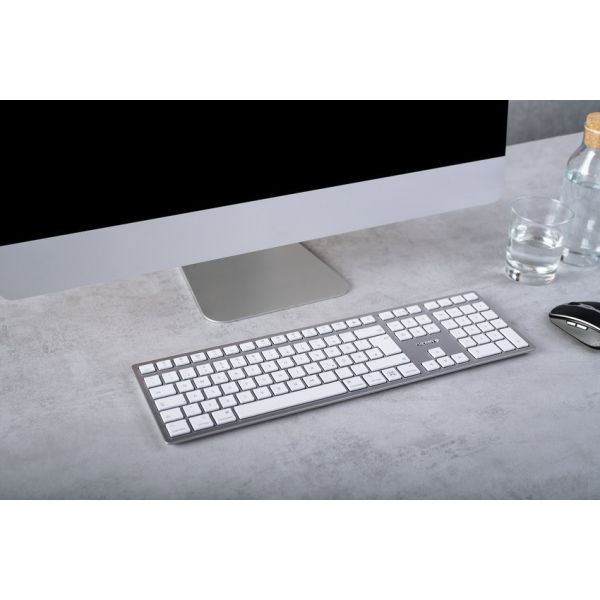CHERRY KW 9100 SLIM FOR MAC toetsenbord USB + Bluetooth QWERTY Scandinavisch Zilver (JK-9110PN-1)