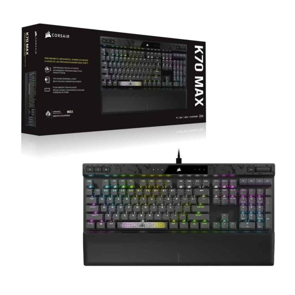 Corsair K70 MAX toetsenbord USB Duits Zwart (CH-910961G-DE)