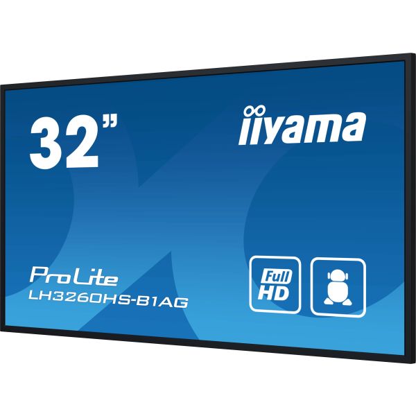 iiyama PROLITE Digitaal A-kaart 80 cm (31.5") LED Wifi 500 cd/m² Full HD Zwart Type processor Android 11 24/7 (LH3260HS-B1AG)
