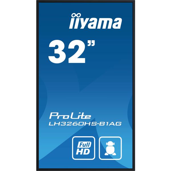 iiyama PROLITE Digitaal A-kaart 80 cm (31.5") LED Wifi 500 cd/m² Full HD Zwart Type processor Android 11 24/7 (LH3260HS-B1AG)