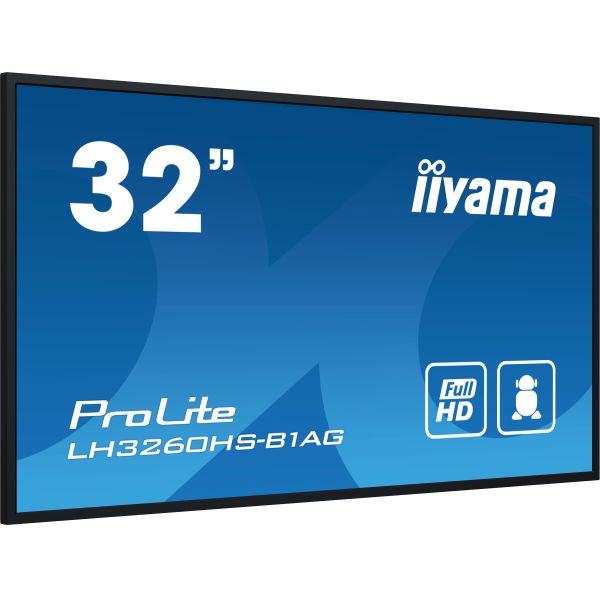 iiyama PROLITE Digitaal A-kaart 80 cm (31.5") LED Wifi 500 cd/m² Full HD Zwart Type processor Android 11 24/7 (LH3260HS-B1AG)
