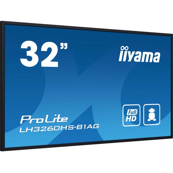 iiyama LH3260HS-B1AG beeldkrant Digitaal A-kaart 80 cm (31.5") LED Wifi 500 cd/m² Full HD Zwart Type processor Android 11 24/7 (LH3260HS-B1AG) iiyama LH3260HS-B1AG beeldkrant Digitaal A-kaart 80 cm (31.5") LED Wifi 500 cd/m² Full HD Zwart Type processor Android 11 24/7 (LH3260HS-B1AG)