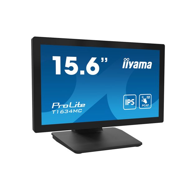 iiyama ProLite T1634MC-B1S computer monitor 39,6 cm (15.6") 1920 x 1080 Pixels Full HD LED Touchscreen Zwart (T1634MC-B1S) iiyama ProLite T1634MC-B1S computer monitor 39,6 cm (15.6") 1920 x 1080 Pixels Full HD LED Touchscreen Zwart (T1634MC-B1S)