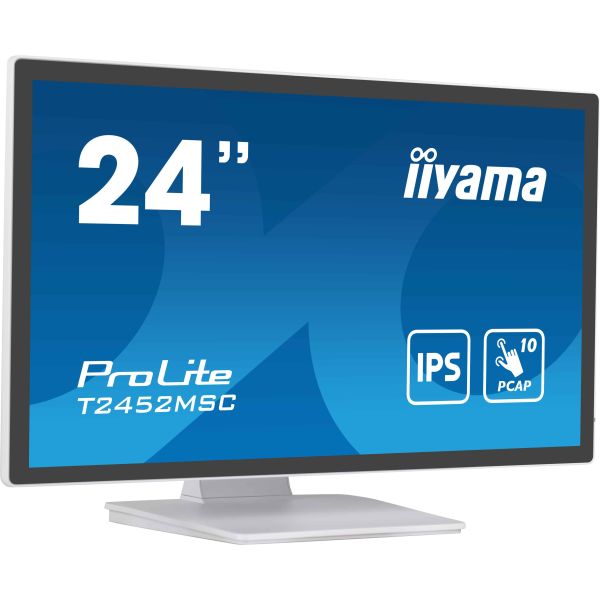 iiyama ProLite computer monitor 60,5 cm (23.8") 1920 x 1080 Pixels Full HD LCD Touchscreen Multi-gebruiker Wit (T2452MSC-W1)