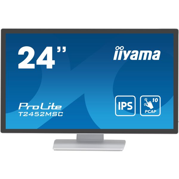 iiyama ProLite T2452MSC-W1 computer monitor 61 cm (24") 1920 x 1080 Pixels Full HD LCD Touchscreen Multi-gebruiker Wit (T2452MSC-W1) iiyama ProLite T2452MSC-W1 computer monitor 61 cm (24") 1920 x 1080 Pixels Full HD LCD Touchscreen Multi-gebruiker Wit (T2452MSC-W1)