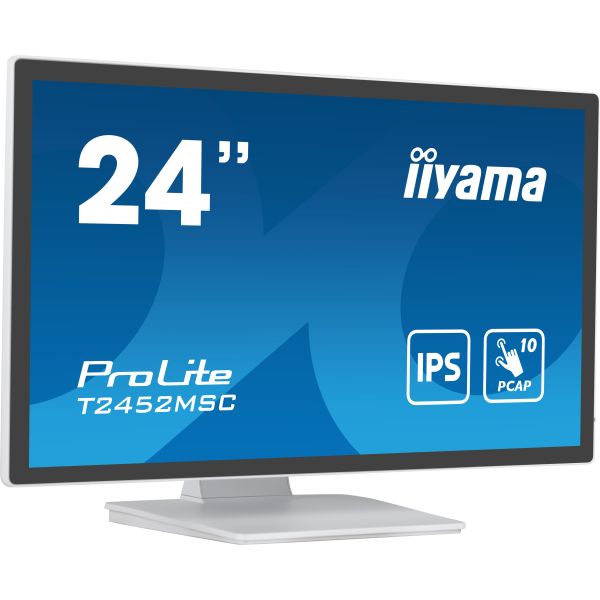 iiyama ProLite T2452MSC-W1 computer monitor 61 cm (24") 1920 x 1080 Pixels Full HD LCD Touchscreen Multi-gebruiker Wit (T2452MSC-W1) iiyama ProLite T2452MSC-W1 computer monitor 61 cm (24") 1920 x 1080 Pixels Full HD LCD Touchscreen Multi-gebruiker Wit (T2452MSC-W1)
