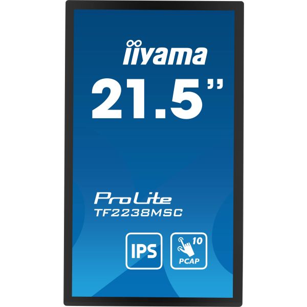 iiyama PROLITE Digitaal A-kaart 55,9 cm (22") LED 600 cd/m² Full HD Zwart Touchscreen (TF2238MSC-B1)