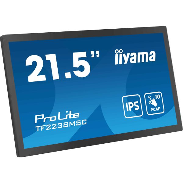 iiyama PROLITE Digitaal A-kaart 55,9 cm (22") LED 600 cd/m² Full HD Zwart Touchscreen (TF2238MSC-B1)