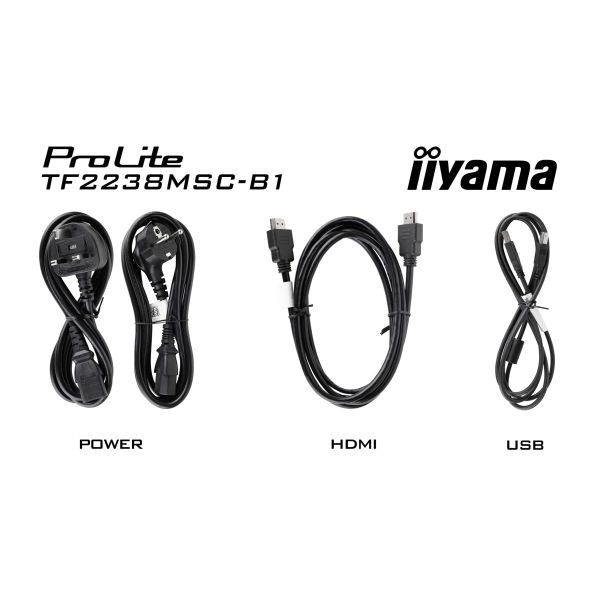 iiyama PROLITE Digitaal A-kaart 55,9 cm (22") LED 600 cd/m² Full HD Zwart Touchscreen (TF2238MSC-B1)