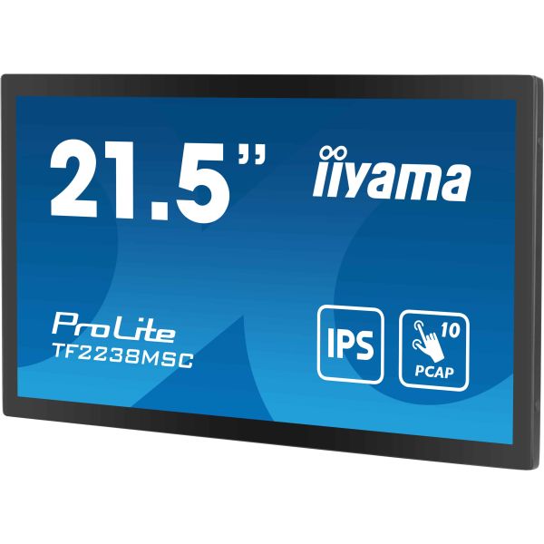 iiyama PROLITE Digitaal A-kaart 55,9 cm (22") LED 600 cd/m² Full HD Zwart Touchscreen (TF2238MSC-B1)