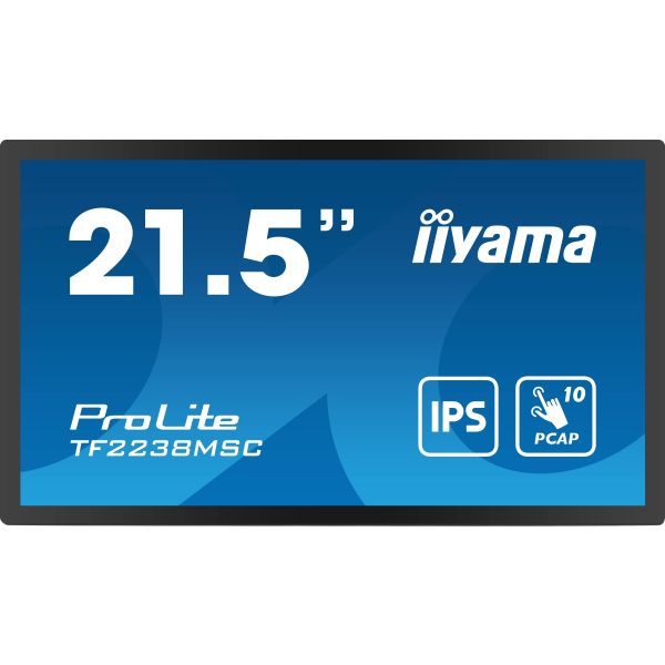 iiyama PROLITE Digitaal A-kaart 55,9 cm (22") LED 600 cd/m² Full HD Zwart Touchscreen (TF2238MSC-B1)