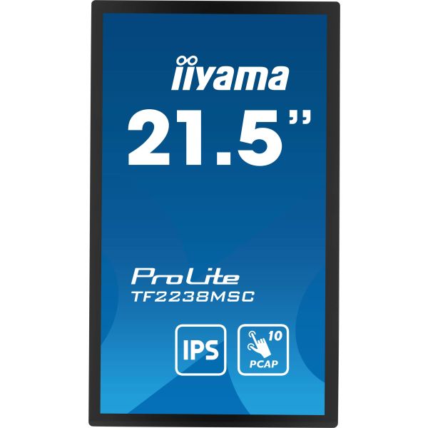 iiyama TF2238MSC-B1 computer monitor 53,3 cm (21") 1920 x 1080 Pixels Full HD LED Touchscreen Zwart (TF2238MSC-B1)